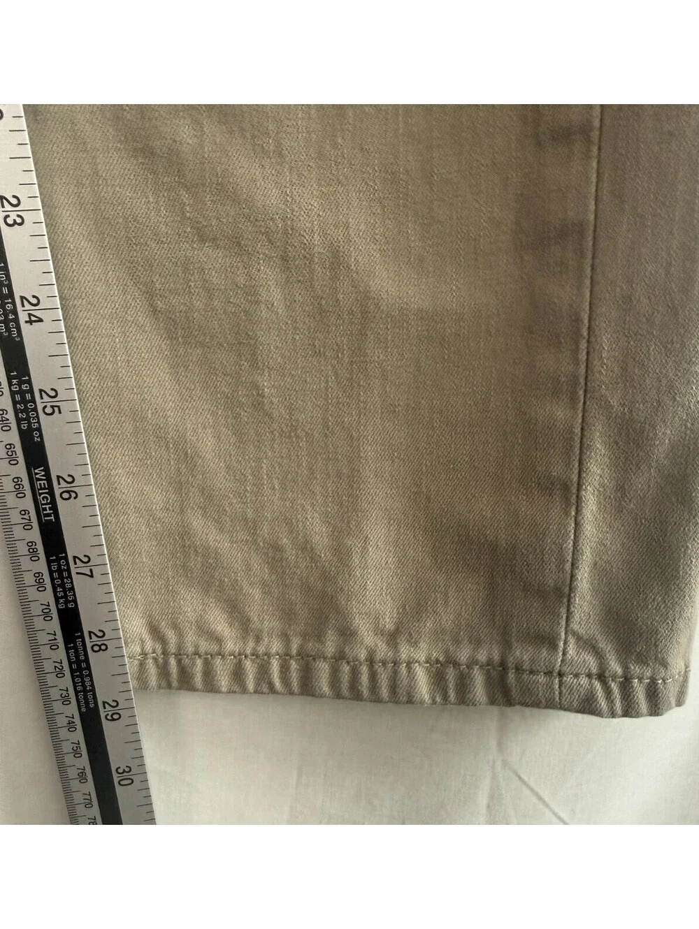 Levis 505 Mens 33 x 30 Jeans Regular Fit Straight Leg Tan White Tab